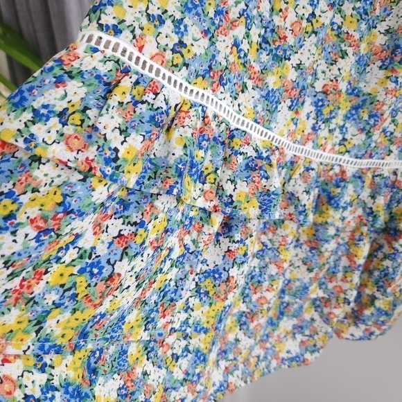 NWOT Cynthia Rowley - Multicolor Floral Ruffled Hem Maxi Skirt Sz S - Picture 9 of 9